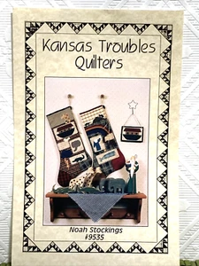 Kansas Troubles Quilters Noah Calze Calza di Natale Modelli Applique - Foto 1 di 6