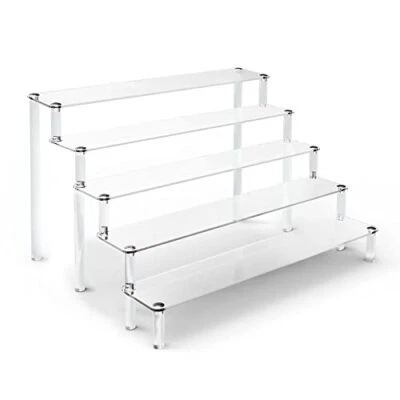 ULENDIS 5 Tier Acrylic Stands for Display Clear Display Stand Risers Shelf for Cupcakes