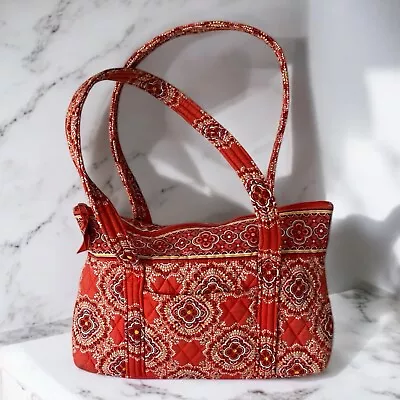 Bolso Cartera de Hombro Vera Bradley Pimentón Naranja Rojo con Cremallera Pequeño Mandala Foto 1 de 4