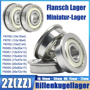Miniatur-Kugellager mit Flansch / Bundlager F6300~ F6702 2Z(ZZ) Rillenkugellager - Bild 1 von 22