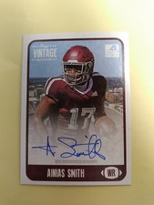 Ainias Smith 2021 Onyx Vintage College Football Auto Blue Ink /400 Texas A&M