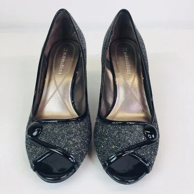 Zapato Naturalizer Lightner para mujer talla 7,5 M tacón sin cordones punta abierta negro Foto 1 de 4