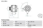 BOSCH Alternator for Audi A3 TDi AHF / ASV 1.9 Litre (05/1998-08/2000) Genuine