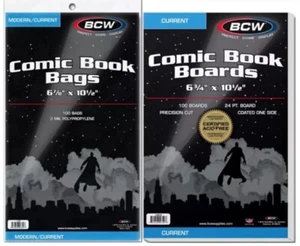 BCW Comic Taschen (modern/aktuell) und Tafeln (100er Pack) säurefrei - Archivierung - Bild 1 von 1