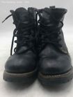 Vintage Skechers Womens Black Leather Oil Resistant Lace Up Ankle Work Boots 6