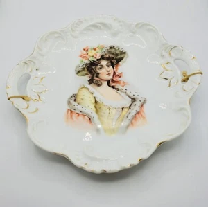 Antique Porsgrund Norway PP Porcelain Plate 9” Portrait SIGNED c1887-1911 As Is - Picture 1 of 12