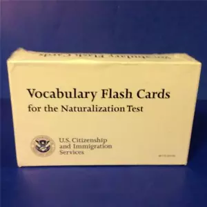 VOCABULARY FLASH CARDS FOR THE NATURALIZATION TEST US CITIZENSHIP & IMMIGRATION - Foto 1 di 1