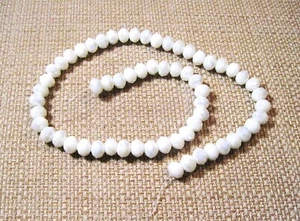 Beautiful Strand of 8mm x 6mm White Opal AB Crystal Rondelle Beads Lot# B12 - Picture 1 of 1