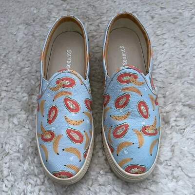 Soludos Womens Low Top Papaya Banana Slip On Platform Sneakers Blue Size 8 - Image 1 of 4