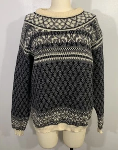 Bennetton Vintage Sweater Shetland Scottish Wool Fair Isle Italy M/L - Picture 1 of 9