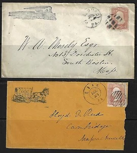 US 1860s ERIE & PITTSBURGH PA COVERS DUPLEX FANCY CANCELS - Picture 1 of 1