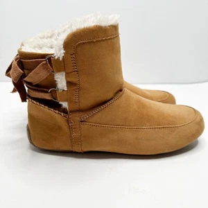 Lucky Brand Accalie Faux Fur Sherpa Lined Booties in Cognac Size 8 - Picture 1 of 11