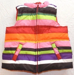Girl's Jacket CRAZY 8 size 2 3 YRS striped puffer vest sleeveless coat (tt29) - Picture 1 of 6