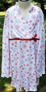 American Girl White Long Sleeve Nightgown Red Snowflakes Ribbon Coconut Girls L - Picture 1 of 7