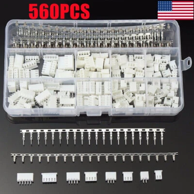 560Pcs 2-5Pin JST-XH 2.54mm Wire Male Female Housing Connector Bare Terminal Kit - Image 1 of 4