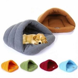 Dog Cat Pet Fleece Sleeping Bag Warm Soft Comfy Cave Bed Washable Nest House Mat