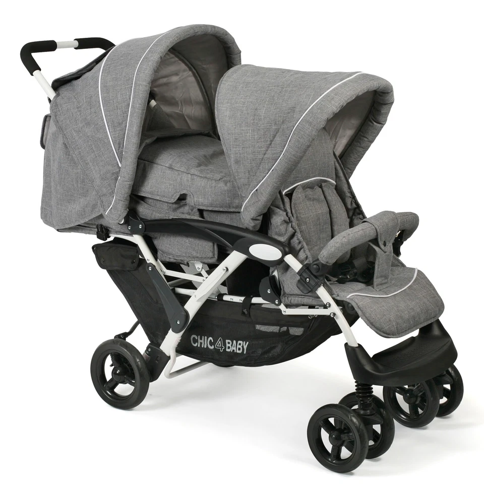 Chic 4 Baby DUO Geschwisterwagen - Melange Grau (27460)