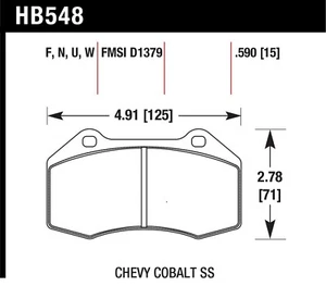 Hawk Performance HB548F.510 HPS Disc Brake Pad Fits 4C Cobalt HHR MX-5 Miata - Bild 1 von 2