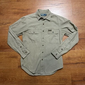 Vintage Ralph Lauren Button Up Shirt Mens S Khaki Long Sleeve Safari Outdoor VTG - Picture 1 of 11
