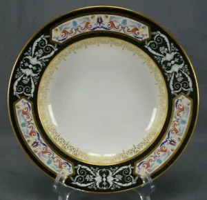 Royal Vienna Hand Painted Griffin Ladies Floral Scrolls & Raised Gold Deep Plate - Picture 1 of 12