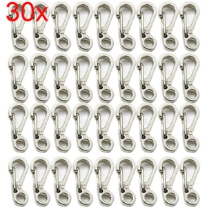 30X Mini Heavy Carabiner Snap Hook Clip Key Chain Aluminum Outdoor Camping Sil - Picture 1 of 7