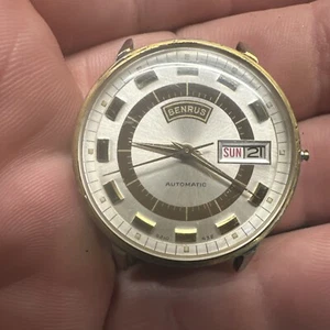 RARO OROLOGIO DA POLSO UOMO BENRUS DAY/DATE automatico 9210-432 serie 9345 funzionante - Foto 1 di 16