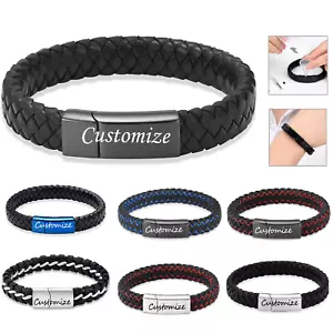 Men Braided Faux Leather Bracelet Ashes Urn Buckle Pet Human Memory Jewellery - Picture 1 of 29