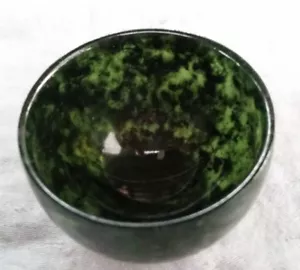 100%Natural black Green Jade Cup Bowl Jade Winebowl Diameter about 5.2cm 2inch - Picture 1 of 12