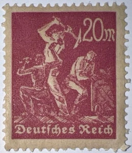 Travelstamps:1922 Germany Deutsch Reich Stamps MNH 20 Mark MNH Mi 241 - Picture 1 of 6
