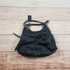 Coach Purse Black Sateen Signature Logo Maggie Mia Hobo Shoulder Bag Boho 16153 - Picture 1 of 10
