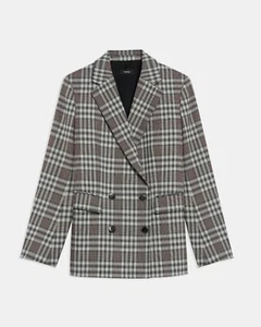 Theory Damen Schurwolle Piaza Jacke multioptisch kariert Gr. 10 neu mit Etikett - Bild 1 von 11
