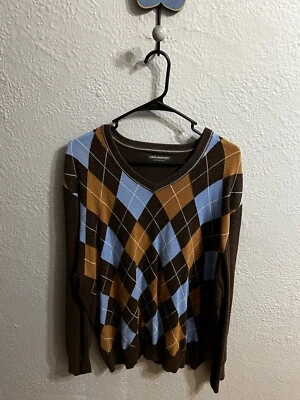 Suéter John Bartlett Consensus Argyle Hombre Cuello en V Manga Larga Talla XL Foto 1 de 4