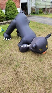 LIGHTED Halloween INFLATABLE Animated BLACK CAT Lawn Decoration - Picture 1 of 5