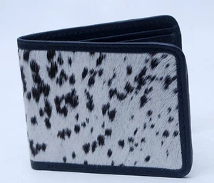 Cow hide Leather Men/Gent Purse Luxury HAIR ON Leather Card Holder Wallet-77 - Picture 1 of 3