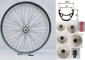 29ER 700C DISC BRAKE MTB WHEEL REAR + CASSETTE FITTED, 7, 7M, 8, 9 10 - Picture 1 of 11