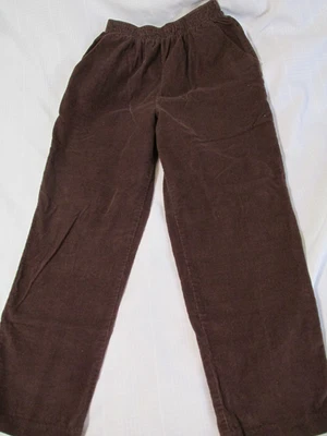 Pantalones de Pana Briggs Petite Talla 10P Cintura Elástica Marrón Bolsillos Foto 1 de 3
