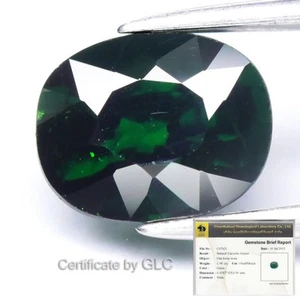💎 GLC Report 1.98ct Oval Natural Green Tsavorite Garnet - Tanzania, Gemstone - Picture 1 of 5