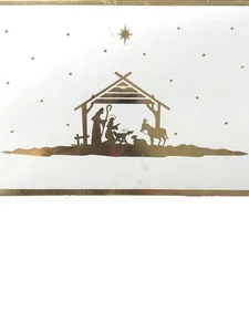 18 Ivory Nativity Scene Jesus Birth Manger Christian Holiday Christmas Cards - Picture 1 of 1