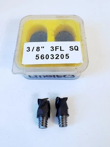 (2) ISCAR MMEC375B27R000-3T06 IC908 Carbide End Milling Tip Insert 3/8"  3 Flute - Picture 1 of 3