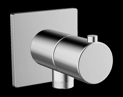 HANSA Arco di collegamento a parete, quadrato, 75 x 75 mm, cromo, 51570172 - Immagine 1 di 4