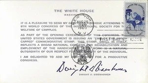 1960 FDC, #1155, 4c Employ the Behindered, White House Souvenir Card - Bild 1 von 1