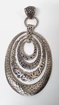 Sarda Sterling Silver .925 Multi Ring Oval-shaped Pendant - Image 1 of 3