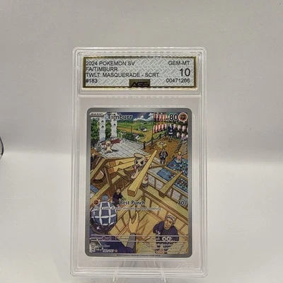 Pokemon TCG Timburr Twilight Masquerade Illustration Rare #183 AGS 10 GEM MINT - Image 1 of 2