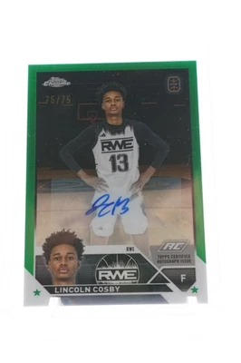 2023-24 Topps Chrome Overtime Elite #A-LC Lincoln Cosby Auto Green #/75 - Image 1 of 2