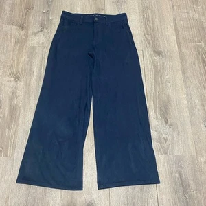 American Eagle Wildleder Damen 8 blau lang hoher Bund Baggy weites Bein entspannt locker - Bild 1 von 3