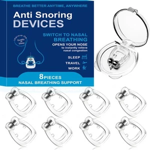 Anti Snoring Devices Silicone Magnetic Anti Snoring Nose Clip Nasal Strip - Picture 1 of 7