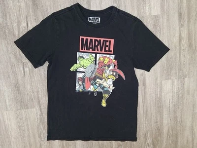 Marvel Kids XL 14/16 Avengers T-Shirt Black Graphic Tee Hulk Thor Iron Man - Image 1 of 3