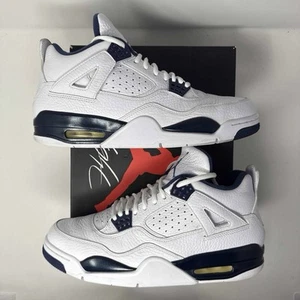 Air Jordan 4 Retro LS Columbia 2015 314254 107 White/Midnight Navy Size 10 VNDS - Picture 1 of 7