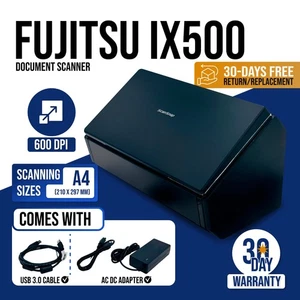Fujitsu ScanSnap iX500 Color Duplex Image Wireless Scanner PA03656-B005 w/Kit - Picture 1 of 13