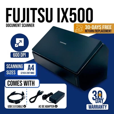 Fujitsu ScanSnap iX500 Color Duplex Image Wireless Scanner PA03656-B005 w/Kit - Image 1 of 4